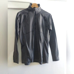 Columbia Omni wick Women's quarter zip performance pullover striped black gray L